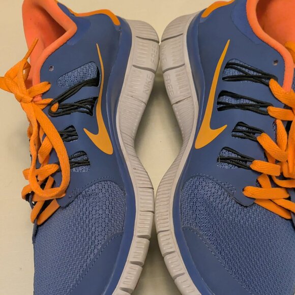 Nike Free 5.0 Womens 8.5 Training & Running Shoes Blue & Orange - Picture 9 of 13